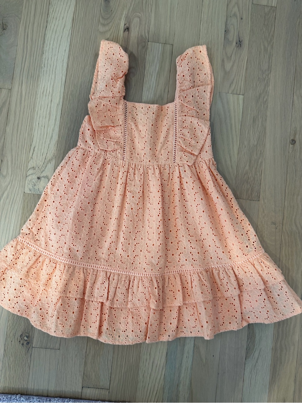 Janie and Jack melon eyelet ruffle dress NWT size 5
